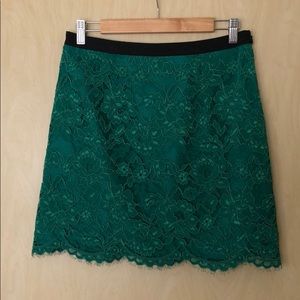Anthro Brand Shoshanna Green Lace Skirt Size 4